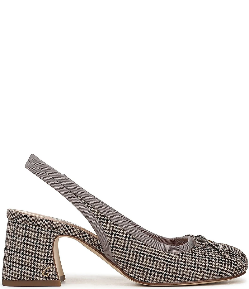 Circus NY by Sam Edelman Diane Houndstooth Fabric Bow Slingback Pumps