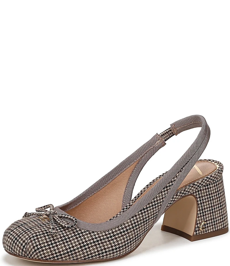 Circus NY by Sam Edelman Diane Houndstooth Fabric Bow Slingback Pumps