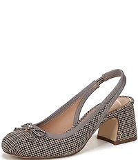 Circus NY by Sam Edelman Diane Houndstooth Fabric Bow Slingback Pumps
