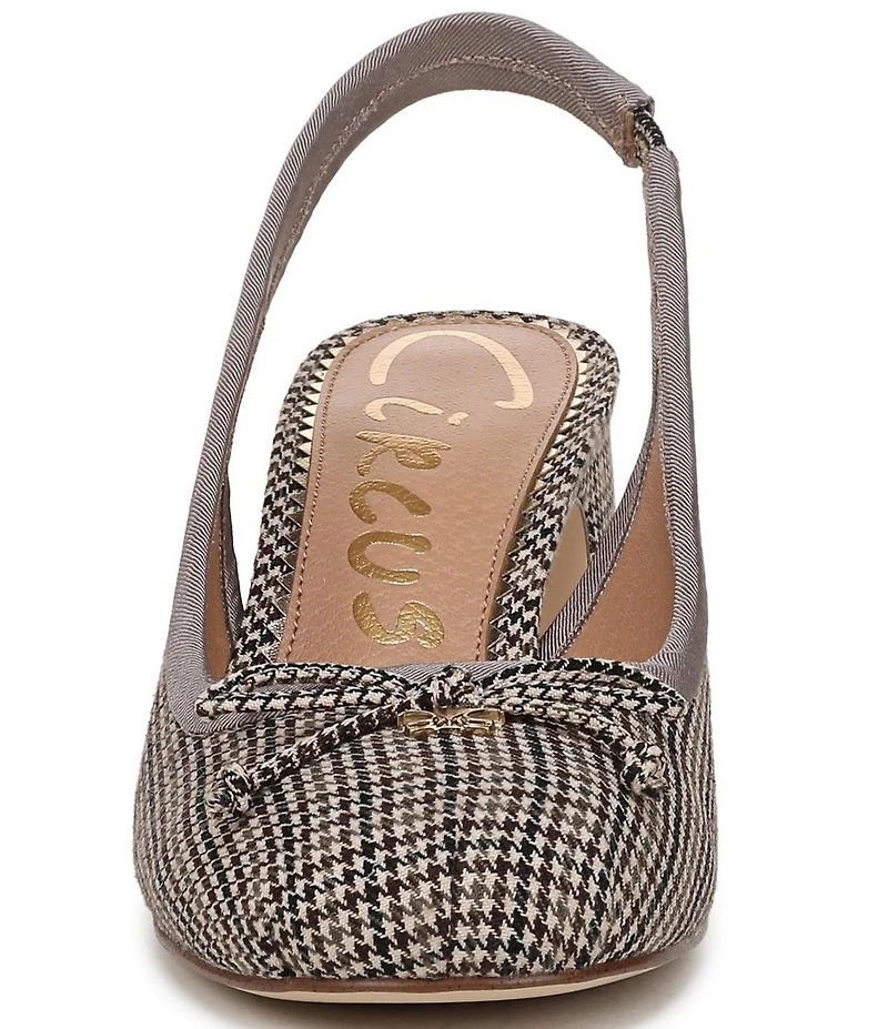 Circus NY by Sam Edelman Diane Houndstooth Fabric Bow Slingback Pumps