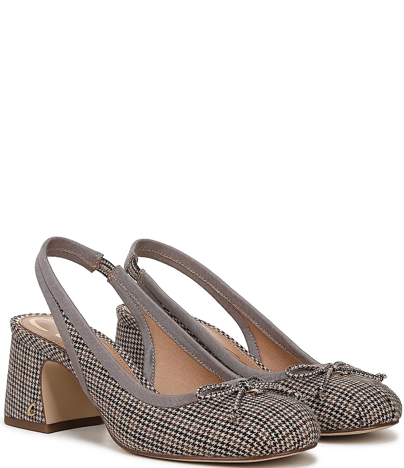 Circus NY by Sam Edelman Diane Houndstooth Fabric Bow Slingback Pumps