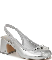 Circus NY by Sam Edelman Diane Metallic Bow Slingback Ballet Pumps