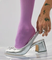 Circus NY by Sam Edelman Diane Metallic Bow Slingback Ballet Pumps