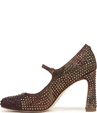 Circus NY by Sam Edelman Elora Floral Rhinestone Embellished Mary Jane Cap Toe Dress Pumps