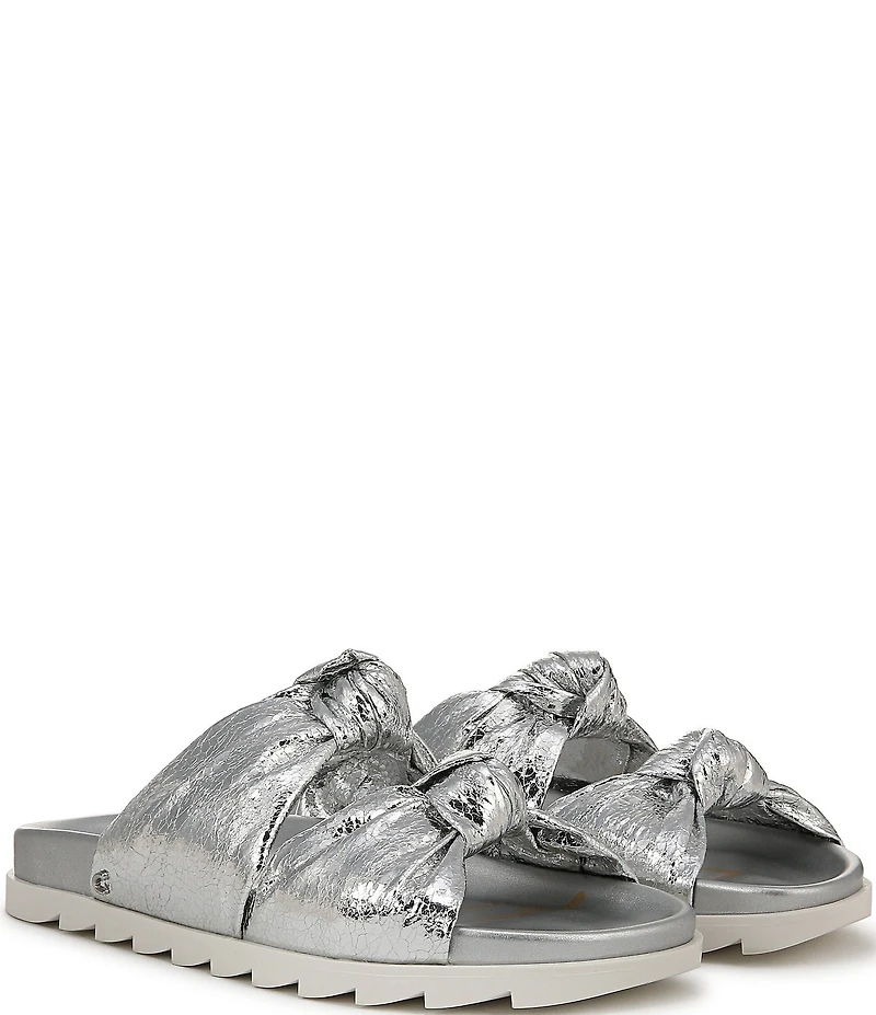 Circus NY by Sam Edelman Estelle Metallic Knotted Slide Sandals