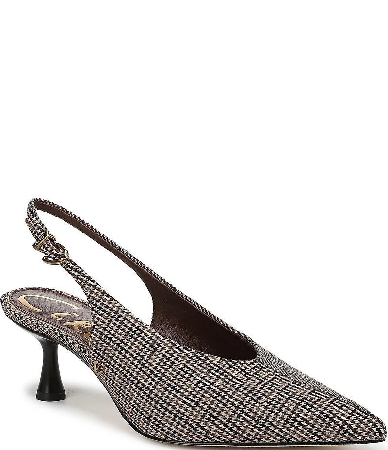 Circus NY by Sam Edelman Fawn Houndstooth Slingback Kitten Heel Dress Pumps