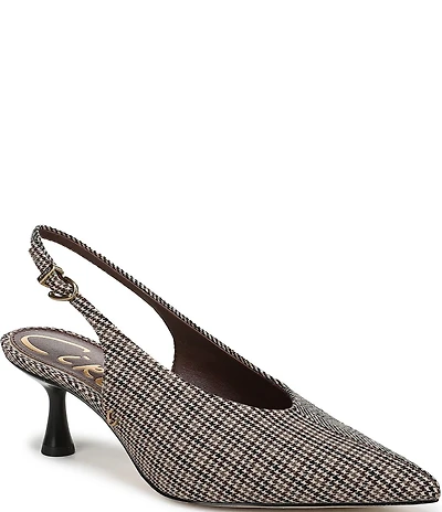 Circus NY by Sam Edelman Fawn Houndstooth Slingback Kitten Heel Dress Pumps