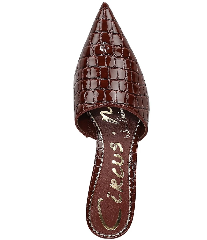 Circus NY by Sam Edelman Gemma Crocodile Embossed Patent Dress Mules