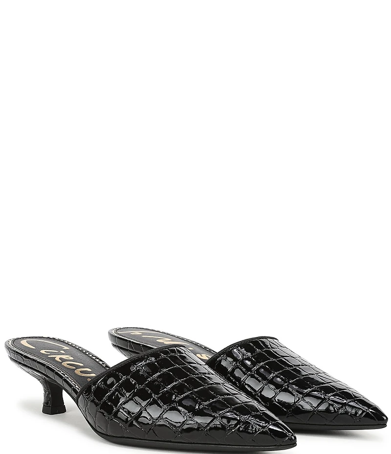 Circus NY by Sam Edelman Gemma Crocodile Embossed Patent Dress Mules