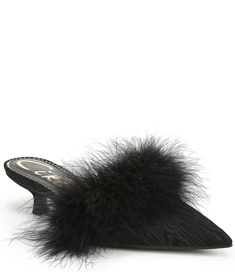 Circus NY by Sam Edelman Gemma Fluff Feather Pointed Toe Dress Mules