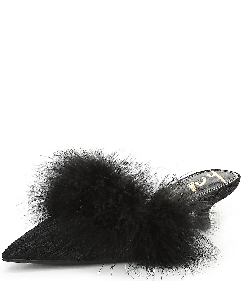 Circus NY by Sam Edelman Gemma Fluff Feather Pointed Toe Dress Mules