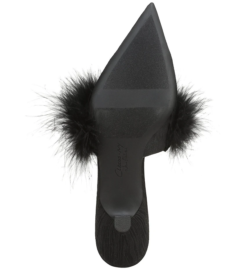 Circus NY by Sam Edelman Gemma Fluff Feather Pointed Toe Dress Mules