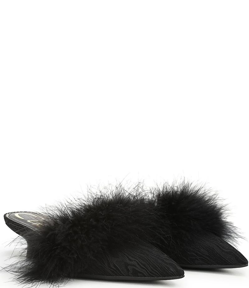 Circus NY by Sam Edelman Gemma Fluff Feather Pointed Toe Dress Mules
