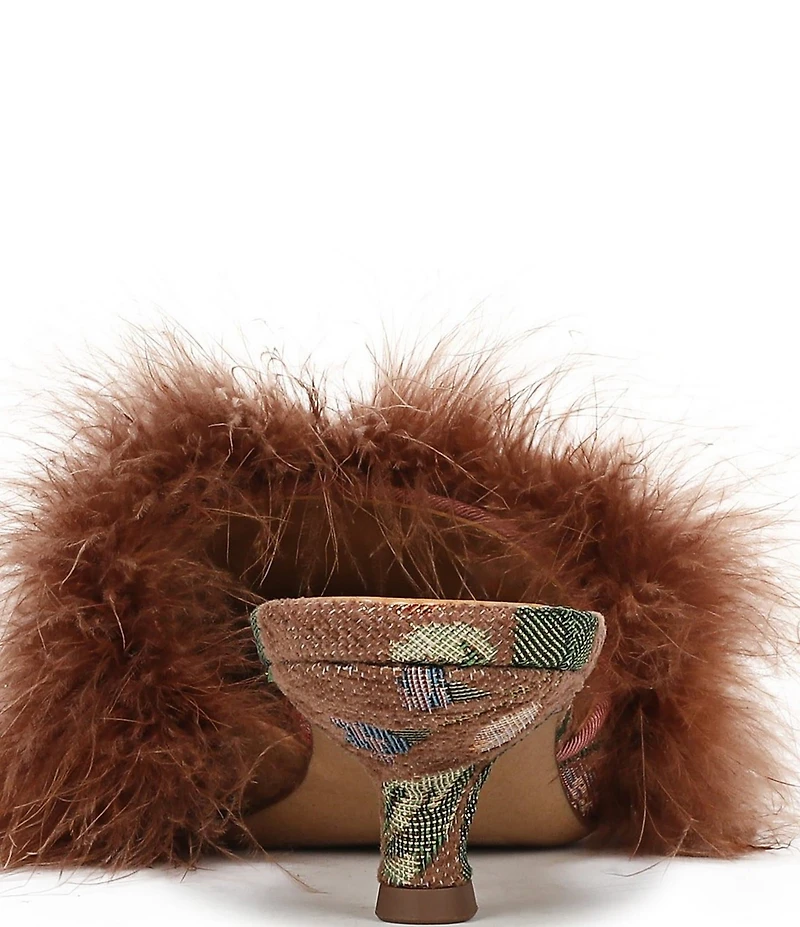 Circus NY by Sam Edelman Gemma Fluff Feather Floral Print Dress Mules