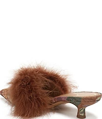 Circus NY by Sam Edelman Gemma Fluff Feather Floral Print Dress Mules
