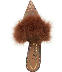 Circus NY by Sam Edelman Gemma Fluff Feather Floral Print Dress Mules
