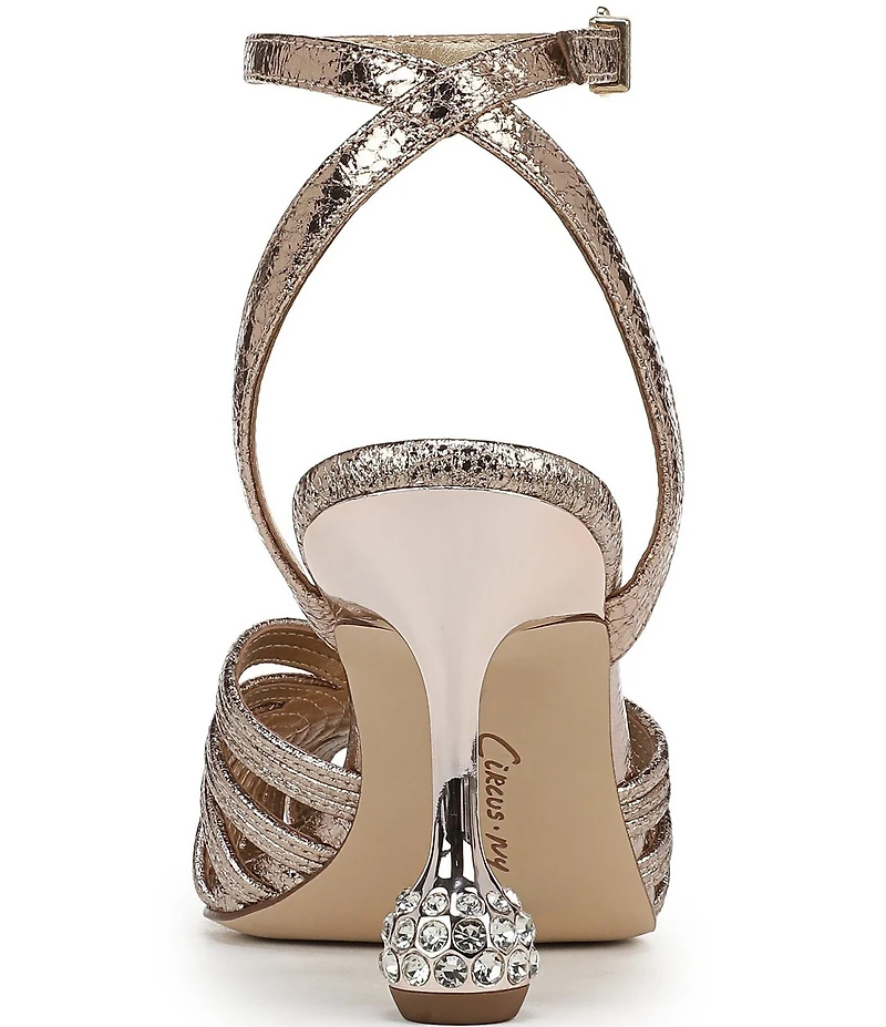 Circus NY by Sam Edelman Giana Crushed Metallic Embellished Heel Ankle Strap Dress Pumps