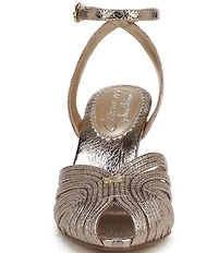 Circus NY by Sam Edelman Giana Crushed Metallic Embellished Heel Ankle Strap Dress Pumps