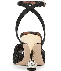 Circus NY by Sam Edelman Giana Leopard Lined Embellished Heel Ankle Strap Dress Pumps