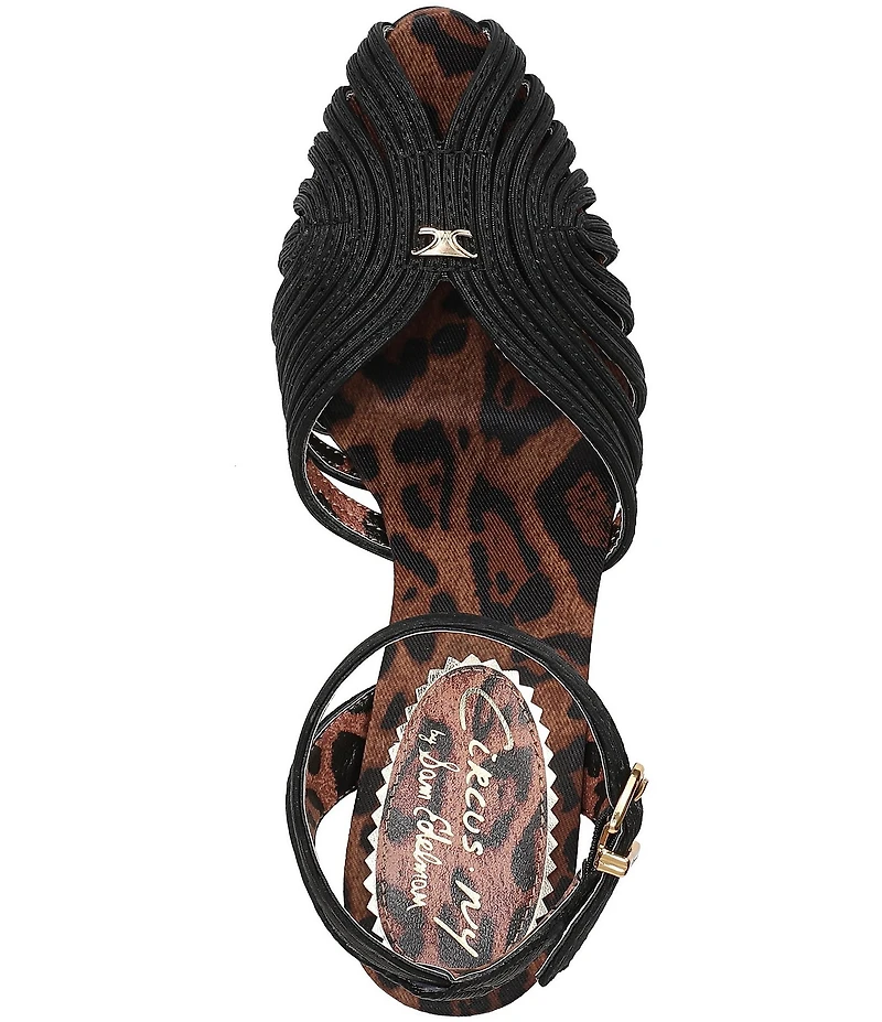 Circus NY by Sam Edelman Giana Leopard Lined Embellished Heel Ankle Strap Dress Pumps