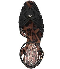 Circus NY by Sam Edelman Giana Leopard Lined Embellished Heel Ankle Strap Dress Pumps