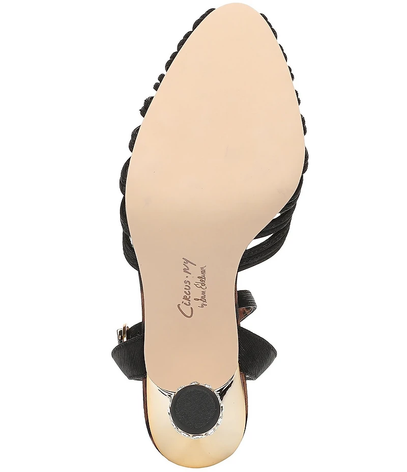 Circus NY by Sam Edelman Giana Leopard Lined Embellished Heel Ankle Strap Dress Pumps