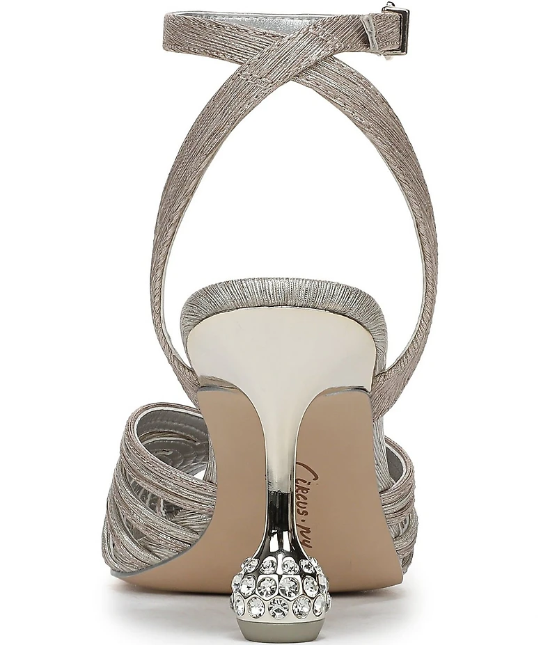 Circus NY by Sam Edelman Giana Metallic Melange Embellished Heel Ankle Strap Dress Pumps