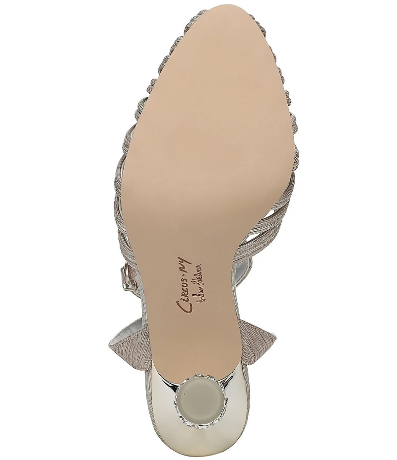 Circus NY by Sam Edelman Giana Metallic Melange Embellished Heel Ankle Strap Dress Pumps