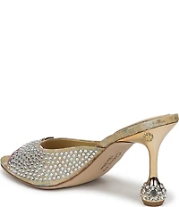 Circus NY by Sam Edelman Gisella Rhinestone Printed Jacquard Sculpted Heel Dress Slide Sandals