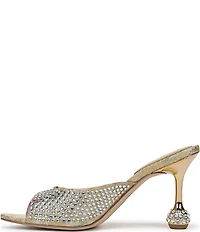 Circus NY by Sam Edelman Gisella Rhinestone Printed Jacquard Sculpted Heel Dress Slide Sandals