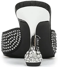 Circus NY by Sam Edelman Gisella Rhinestone Satin Sculpted Heel Dress Slide Sandals