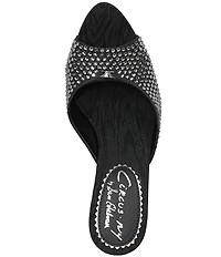 Circus NY by Sam Edelman Gisella Rhinestone Satin Sculpted Heel Dress Slide Sandals