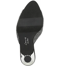 Circus NY by Sam Edelman Gisella Rhinestone Satin Sculpted Heel Dress Slide Sandals