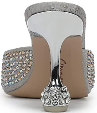 Circus NY by Sam Edelman Gisella Rhinestone Shimmer Satin Sculpted Heel Dress Slide Sandals