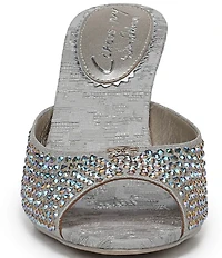 Circus NY by Sam Edelman Gisella Rhinestone Shimmer Satin Sculpted Heel Dress Slide Sandals