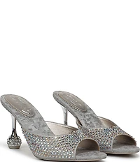 Circus NY by Sam Edelman Gisella Rhinestone Shimmer Satin Sculpted Heel Dress Slide Sandals