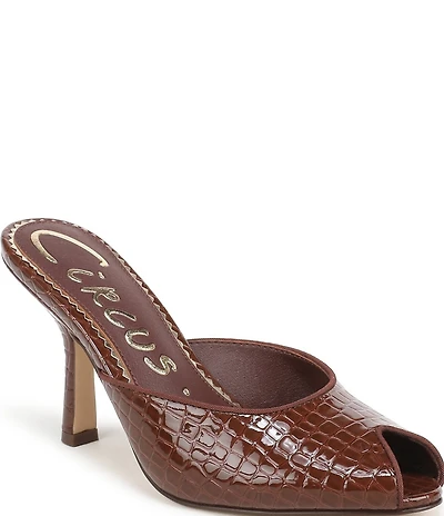 Circus NY by Sam Edelman Glenda Croco Embossed Peep Toe Dress Pumps