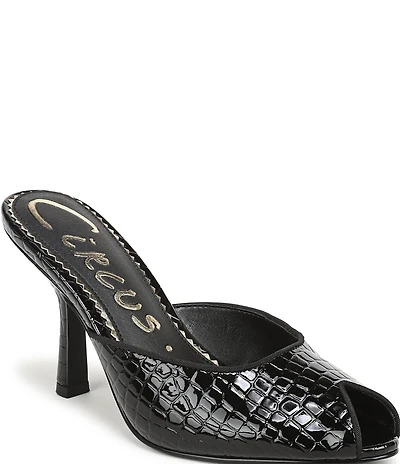 Circus NY by Sam Edelman Glenda Croco Embossed Peep Toe Dress Pumps