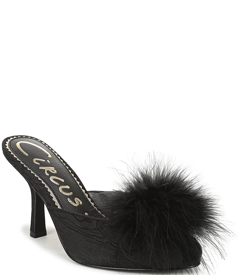 Circus NY by Sam Edelman Glenda Fluff Feather Detail Fabric Peep Toe Dress Pumps