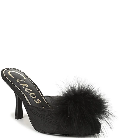 Circus NY by Sam Edelman Glenda Fluff Feather Detail Fabric Peep Toe Dress Pumps