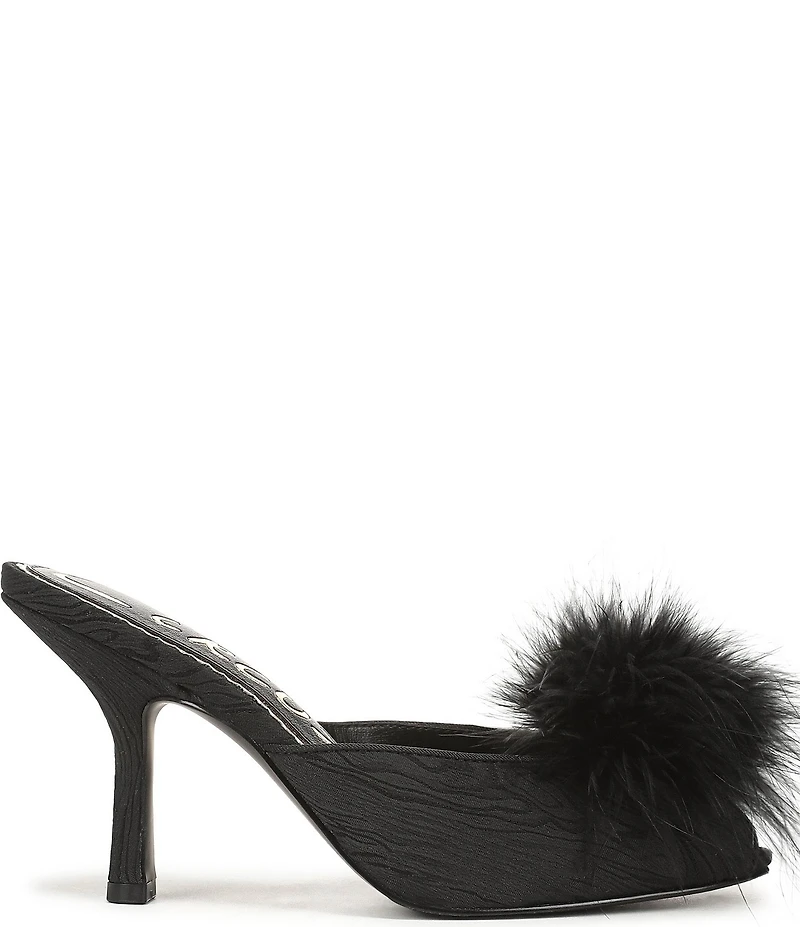 Circus NY by Sam Edelman Glenda Fluff Feather Detail Fabric Peep Toe Dress Pumps