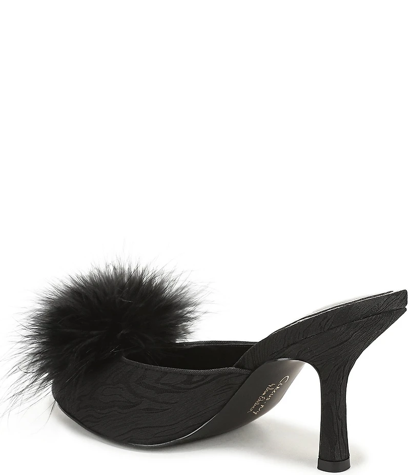 Circus NY by Sam Edelman Glenda Fluff Feather Detail Fabric Peep Toe Dress Pumps