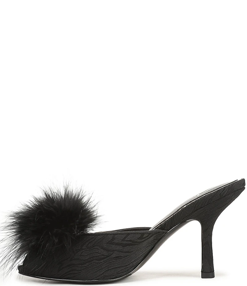Circus NY by Sam Edelman Glenda Fluff Feather Detail Fabric Peep Toe Dress Pumps