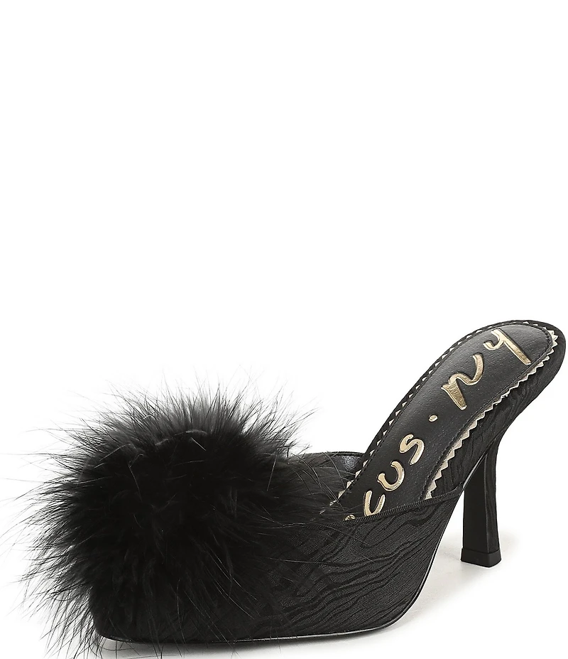 Circus NY by Sam Edelman Glenda Fluff Feather Detail Fabric Peep Toe Dress Pumps