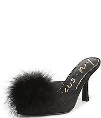 Circus NY by Sam Edelman Glenda Fluff Feather Detail Fabric Peep Toe Dress Pumps