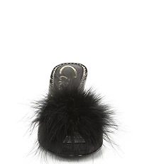Circus NY by Sam Edelman Glenda Fluff Feather Detail Fabric Peep Toe Dress Pumps