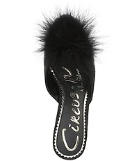 Circus NY by Sam Edelman Glenda Fluff Feather Detail Fabric Peep Toe Dress Pumps