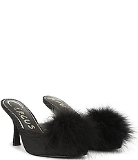 Circus NY by Sam Edelman Glenda Fluff Feather Detail Fabric Peep Toe Dress Pumps
