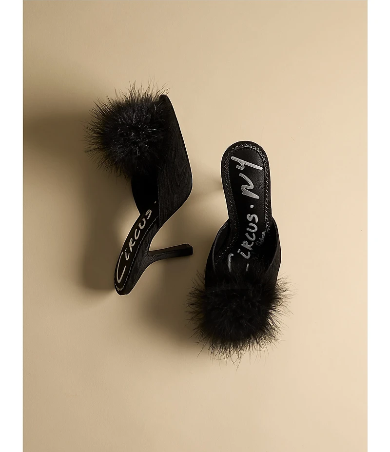 Circus NY by Sam Edelman Glenda Fluff Feather Detail Fabric Peep Toe Dress Pumps
