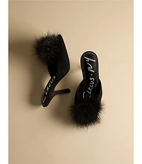 Circus NY by Sam Edelman Glenda Fluff Feather Detail Fabric Peep Toe Dress Pumps
